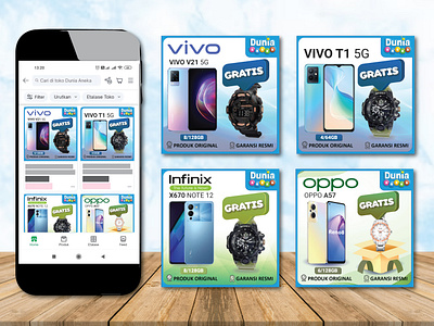 Design for Ecommerce (Promo Vivo, Infinix, Oppo) banner branding desain design ecommerce poster