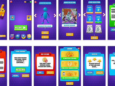 tallman game ui-toonish(portrait) 3d animation artboard branding characters game design game ui graphic design levels loading logo main menu mockups modes motion graphics ui ui design ui ux