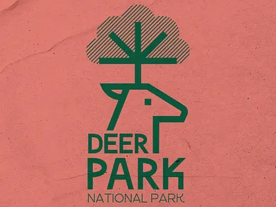 Deer tree logo branding deer emblem graphic design illustration line logo logotype modern park tree