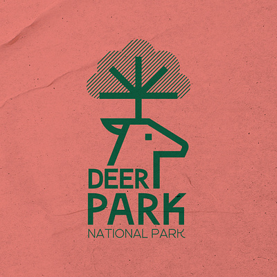 Deer tree logo branding deer emblem graphic design illustration line logo logotype modern park tree