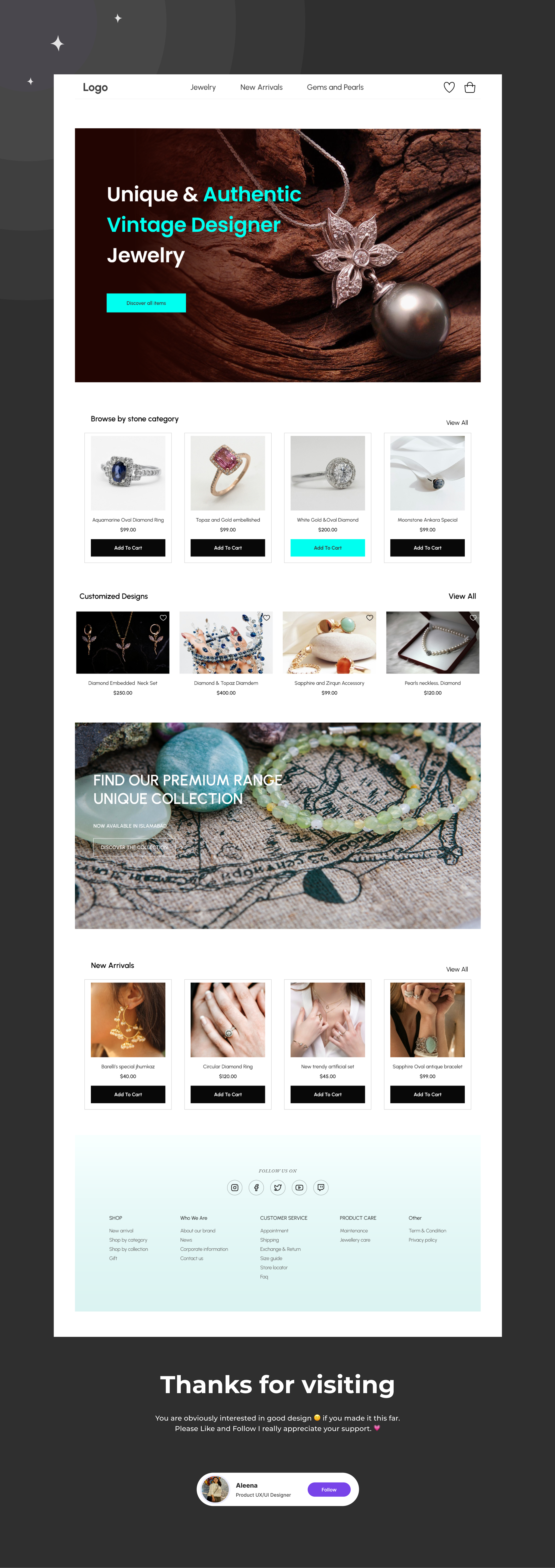 Vintage Jewelry Landing! design designer jewelry design landing page product design ui ui design ui designer useriterface ux uxui web web landing website design website landing