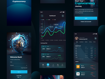 Crypto Mobile App 3d animation apps branding crypto dashboard e commerece graphic design hompage interface logo mobile app motion graphics onboarding r 18 cryptocurrency ui ux wallet