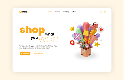 E-commerce Store hero page ui ui concept visual