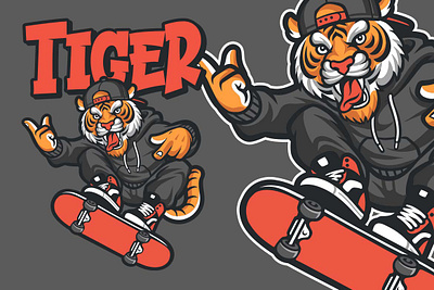 Tiger Skaters Character Design graphic design logo mascot tiger tshirt design