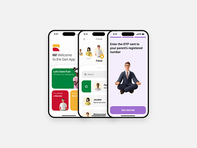 The Gen App | UI design android app bank collaboration design system figma fintech ios kids mobile saudi slack ui ux