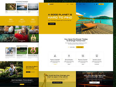 Green Planet landing Page donate donation earth eco friendly environment environment protection funding green greenery landing page peace planet protection recycle recycling save earth services ui ux webdesign website design world