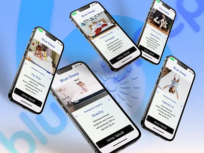 Blue Sleep App app mattress mobile sleep ui ux