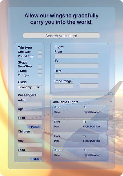 DailyUI 068 - Flight Search 068 dailychallenge dailyui dailyuichallenge day068 design flight search ui uichallenge