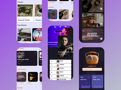 Music app application design graphic design music ui uiuxdesign
