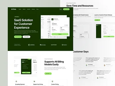 Finto - Financial Solution banking clean design designer finance financial fintech landing page ui uidesign uiux ux uxdesign web web design website template