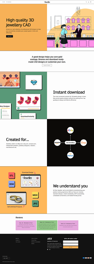 Only Jeweller 3D Design 3d branding shopify design shopify development ui web design