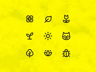 Nature Icons dog figma icons figmaicons flower flowers icon pack icon set icon sets icondesign iconlibrary iconoghraphy iconpack icons iconset leaf nature spring springrenewal sun tree