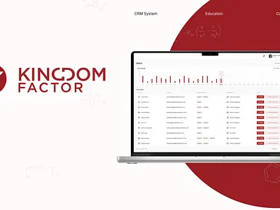 Kingdom Factor | Education CRM System admin panel communication course crm education figma logo scheduling teaching ui kit uxui web app