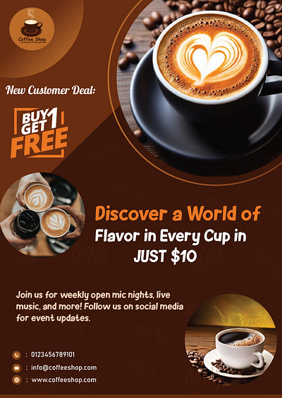 Coffee Flyer 2d flat design 3d adobe illustrator adobe photoshop animation branding design graphic design illustration logo motion graphics ui vector