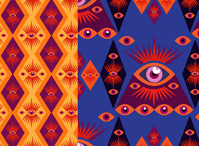Eye patterns magical design eye graphic design illustration magical occultism patterns seamless pattern surface pattern vector