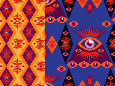 Eye patterns magical design eye graphic design illustration magical occultism patterns seamless pattern surface pattern vector