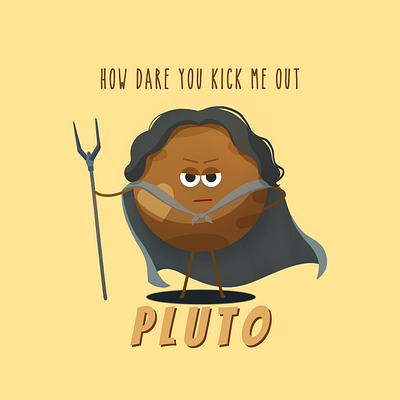 angry Pluto astronomy character design comics cute graphic design greek illustration joke myth pluto science solar system space universe