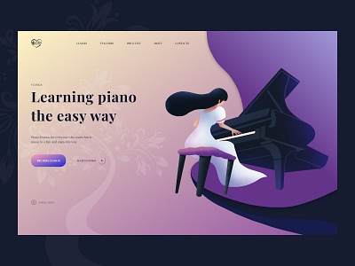 First page design concept for Music school design concept first page main page music piano school ui ux website