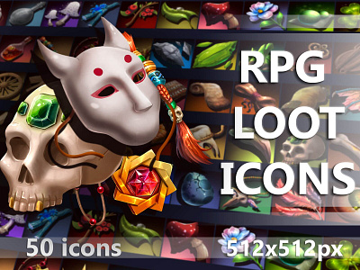 High-quality RPG Loot Icons 2d 512x512 asset assets fantasy game game assets gamedev gameicon icon icons illustration indie game loot mmo mmorpg rpg