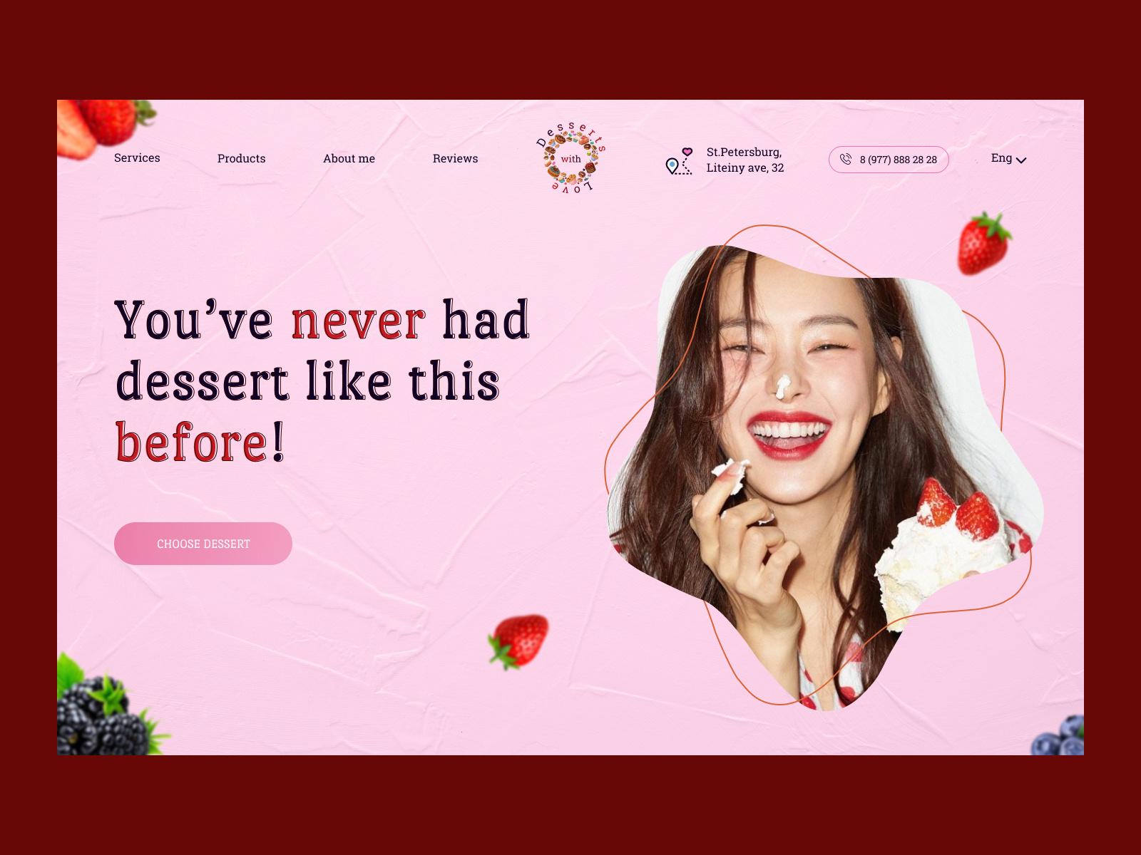 First page design concept for Сonfectioner by Andrey on Dribbble
