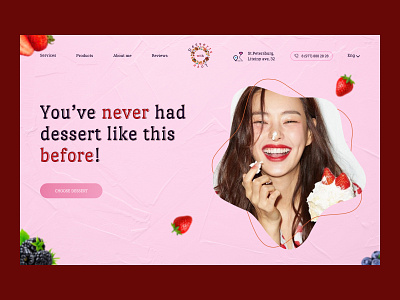 First page design concept for Сonfectioner candy man confectioner design concept first page main page pastry chef ui ux webdesign