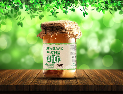 Organic Ghee Label design Template branding ghee design ghee label ghee packaging