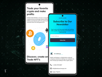 Kia Kia Exchange responsive crypto website design blue clean crypto design feature gradient mobile mobile design mockup presentation saas shots sphere subscribe ui ui design ux ux design web web3