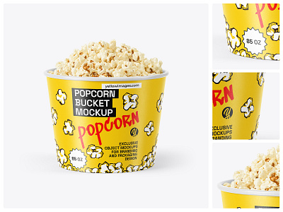 85 oz Popcorn Bucket Mockup bucket psd