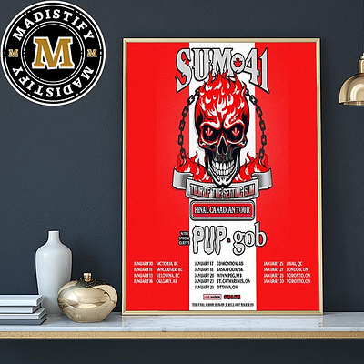 Sum 41 2024 Final Canadian Tour Tour Of The Setting Sum Schedule design poster