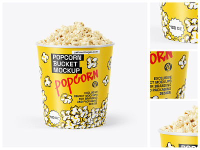 130 oz Popcorn Bucket Mockup bucket psd