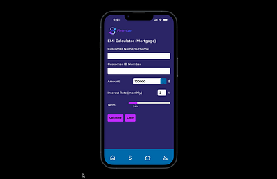 Finimize EMI Calculator Design dailyui design designthinking emicalculator finance fintechc graphic design portfolio ui ui036 uidesign uiux uix101 userexperience userinterface ux