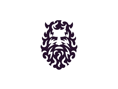 Angry Zeus God Logo beard bearded brand branding for sale god lightning logo mark nagual design zeus