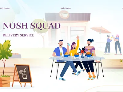 Nosh Squad | Delivery & Social App communication delivery entertainment figma friends illustration matching mobile app restaurants social uxui wireframes