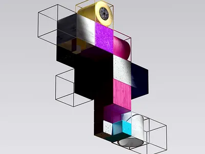 The Rhythm 3d 3d art animation art c4d cinema4d colorful design geometric geometrical keyframe animation loop mograph motion design motion graphics playful render shapes