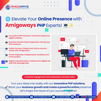 🌐 Elevate Your Online Presence with Amigoways PHP Experts! 💻✨ amigoways amigowaysappdevelopers amigowaysteam