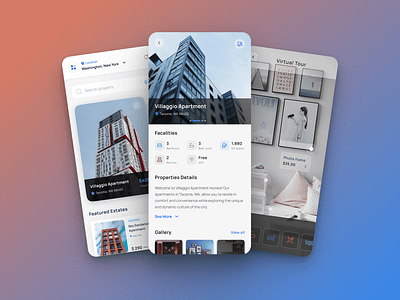 Real Estate Mobile App apartment clean home property real estate ui ux