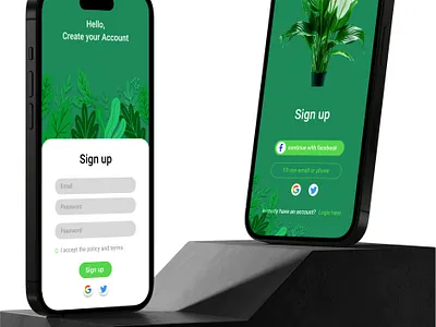 Sign up app app design app ui branding design graphic graphic design green green app green design plant plant app sign up ui ui design uiux