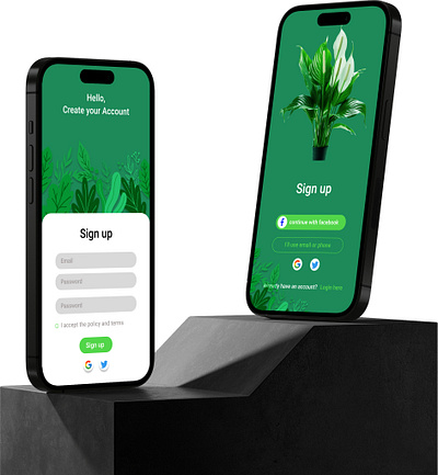 Sign up app app design app ui branding design graphic graphic design green green app green design plant plant app sign up ui ui design uiux