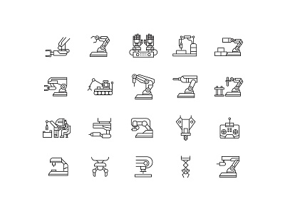 Robotic Industry Icons icon design icons download robot robotic icon robotic industry vector icon