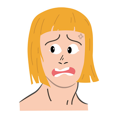 illustration of a girl giving anxious expression adobe illustrator cartoon illustration character illustration digital art expressions illustration scared