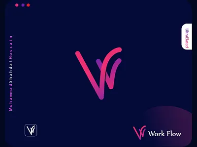 W Logo. Work Flow logo modern