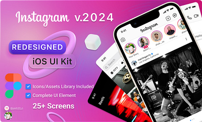 Instagram V.2024 (IOS) banner graphic design instagram logo ui uiux
