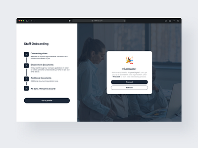 Staff On boarding Screen for Admin HR Webapp design ui ux