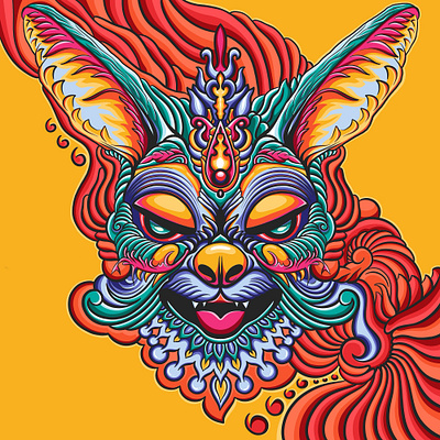 Devil Rabbit Art abstract branding colourful devil doodle graphic design illustration pattern rabbit