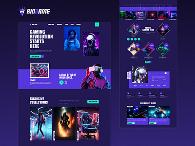 Kingame: Gateway to Gaming Paradise branding case study clean design dribbble best shot ecommerce game gaming graphic design illustration landing page logo modern ui ux ux research web web design