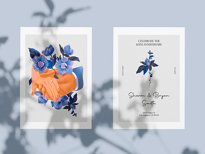 Dear ones, you can buy this greeting card! blue branding download flowers freebies hands header illustration noise postcard ui web wedding