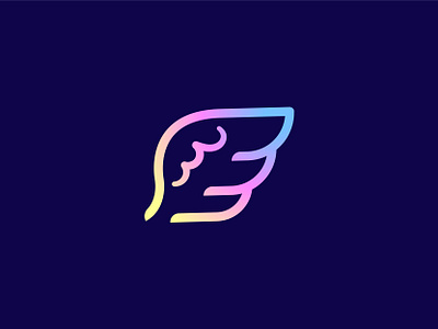 Wings angel app dribbble excellence fly gradient icon jaysx1 logo mark monogram technology timeless wing