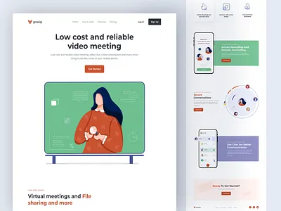 Video Calling Website landing page activity call design digital group chat landing page meetings platform saas ui uiux video video all video calling video meeting virtual virtual meeting web website