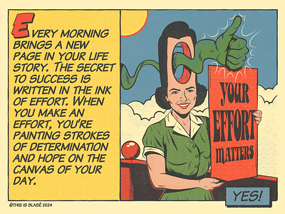 Your effort matters! design illustration motivation positivity retro surrealism vector vintage vintage comics