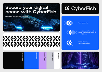 CyberFish brand design branding design graphic design logo minimal typography visual identity